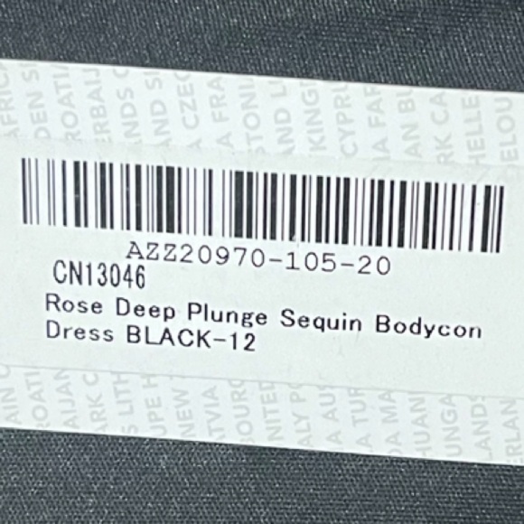 Boohoo Black Deep Plunge Sequined Bodycon Dress Size 8 NWT - Picture 10 of 10